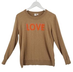 GAP Autumn Brown Love Sweater Size Medium 100% Cotton